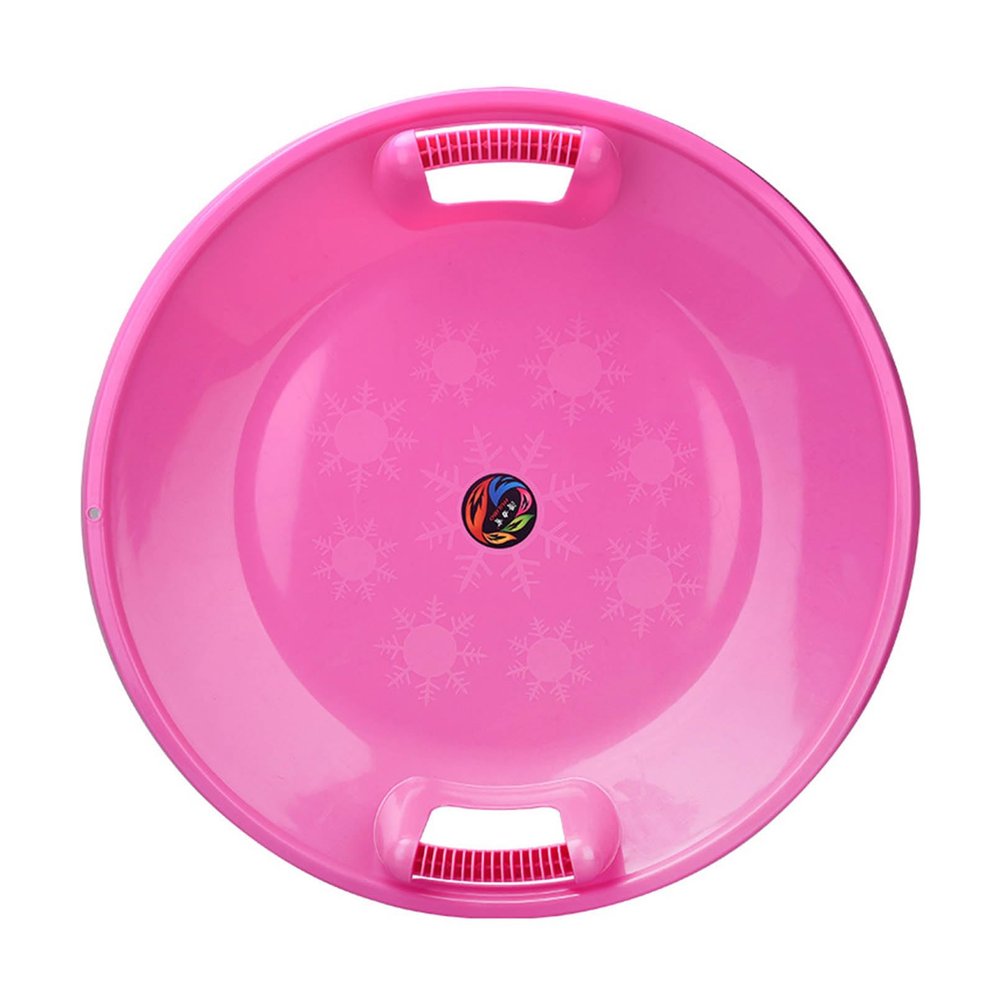 Round Toboggan Heavy-Duty Cold Weather Downhill Pro Adults and Kids Plastic Outdoor Winter Saucer Disc Snow Sleds with Handles