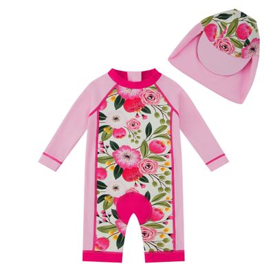 upandfast Baby Girl Swimsuit Baby Girls' Swimwear Baby Bathing Suit Swimsuit for Infant/Toddler Girl Baby uv Protection Clothing (Pink Flower, 24-36 Months)