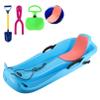 Classic Plastic Snow Sled 1-2 Rider, Flexible Cold-Resistant Toboggan with Pull Rope and Handles, Portable Snowboard Kick-Scooter Sled for Use on Snow, 39.4x17x11.4 inch view 1