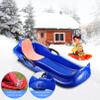Classic Plastic Snow Sled 1-2 Rider, Flexible Cold-Resistant Toboggan with Pull Rope and Handles, Portable Snowboard Kick-Scooter Sled for Use on Snow, 39.4x17x11.4 inch view 2