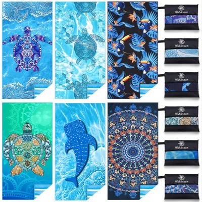 Microfiber Lightweight Beach Towel Sand Free Quick Dry Absorbent Thin Compact Towels for Swimming Pool Camping Beach Accessories Large Easy Pack Travel Things for Vacation Essentials Gift Adult