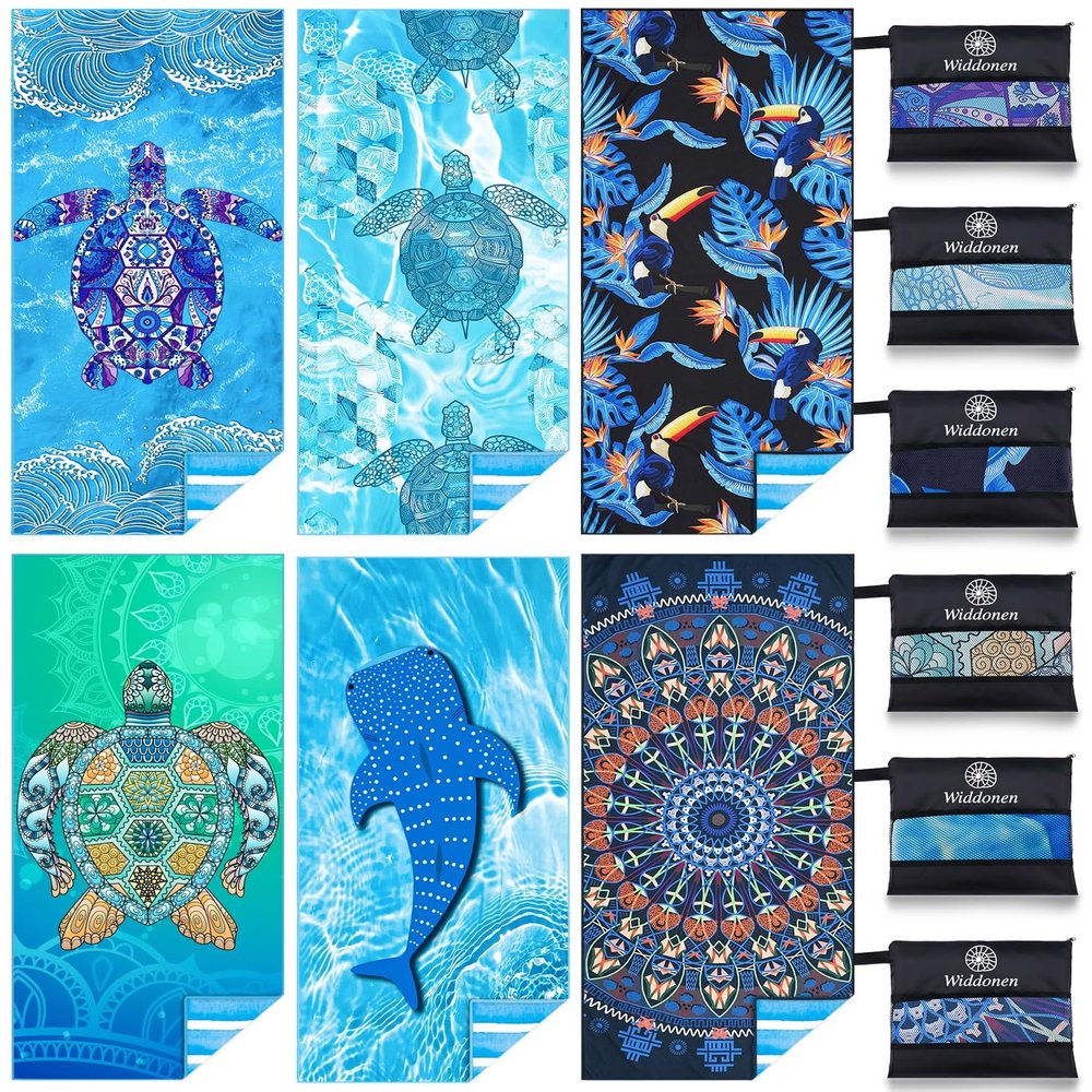 Microfiber Lightweight Beach Towel Sand Free Quick Dry Absorbent Thin Compact Towels for Swimming Pool Camping Beach Accessories Large Easy Pack Travel Things for Vacation Essentials Gift Adult