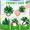 Shappy 24 Pcs 2 Color Mini Pom Poms Hair Ropes for Football Cheerleading 4 Inch Ponytail Holder for Team Spirit Sports Dance Cheer (Green) view 3