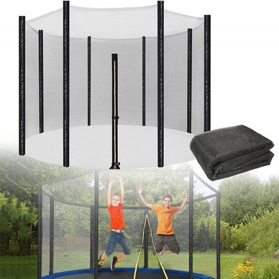 YoiTs Trampoline Replacement Safety Enclosure Net,8ft 10ft 12ft Fits for Round Frames Using 6/8 Curved Pole with Top Ring Enclosure Systems Breathable and Weather-Resistant-12ft 8 Poles
