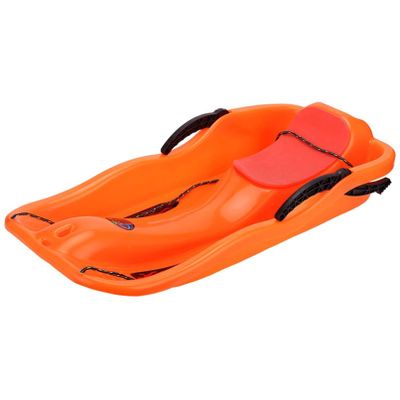 34.3 Inch Heavy Duty Plastic Winter Saucer Snow Sled with Pull Rope and 2 Handles, Anti-Slip Seat, Snow Toys for Family Holiday Winter Activity
