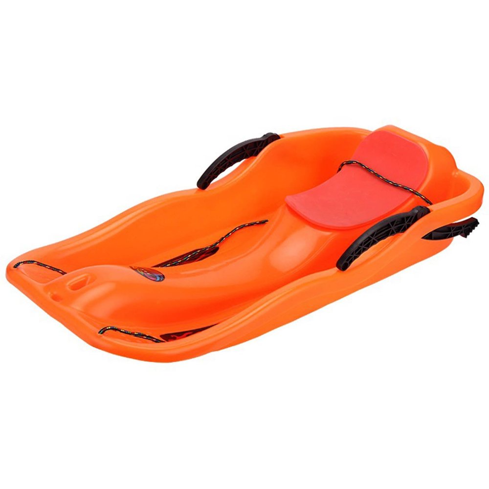 34.3 Inch Heavy Duty Plastic Winter Saucer Snow Sled with Pull Rope and 2 Handles, Anti-Slip Seat, Snow Toys for Family Holiday Winter Activity