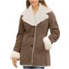 XUNRYAN Winter Faux-Fur Jackets Womens 2024 Casual Sherpa Fleece Coat Long Faux Suede Leather Jackets Cardigan Fuzzy Peacoat view 1