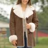 XUNRYAN Winter Faux-Fur Jackets Womens 2024 Casual Sherpa Fleece Coat Long Faux Suede Leather Jackets Cardigan Fuzzy Peacoat view 2