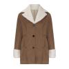 XUNRYAN Winter Faux-Fur Jackets Womens 2024 Casual Sherpa Fleece Coat Long Faux Suede Leather Jackets Cardigan Fuzzy Peacoat view 3