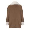 XUNRYAN Winter Faux-Fur Jackets Womens 2024 Casual Sherpa Fleece Coat Long Faux Suede Leather Jackets Cardigan Fuzzy Peacoat view 4