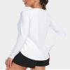 addigi Long Sleeve Workout Tops for Women UPF 50+ Sun Shirt Athletic Running Hiking Shirts UV Protection Outdoor Cooling Clothing White Medium view 2