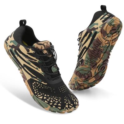 XIHALOOK Water Shoes Womens Quick Dry Sports Swim Aqua Shoes Barefoot for Diving Boating Beach Camping Black Camouflage, 6.5 Women/5 Men
