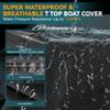 1200D 5-Ply T-Top Boat Cover for 17-19ft Center Console Boats with T Top Roof, Waterproof, Tear & Fade Resistant | Includes Motor Cover + Upgraded 15 Windproof Straps | All-Weather Protection view 3