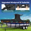 1200D 5-Ply T-Top Boat Cover for 17-19ft Center Console Boats with T Top Roof, Waterproof, Tear & Fade Resistant | Includes Motor Cover + Upgraded 15 Windproof Straps | All-Weather Protection view 4