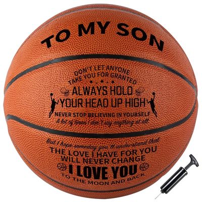 Moactiv Basketball Gifts for Parents for Their Sons - Suitable for Indoor and Outdoor - Personalized Christmas Graduate Day Gifts - Gifts with Love (Orange)