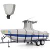 1200D 5-Ply T-Top Boat Cover for 17-19ft Center Console Boats with T Top Roof, Waterproof, Tear & Fade Resistant | Includes Motor Cover + Upgraded 15 Windproof Straps | All-Weather Protection view 1