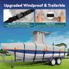1200D 5-Ply T-Top Boat Cover for 17-19ft Center Console Boats with T Top Roof, Waterproof, Tear & Fade Resistant | Includes Motor Cover + Upgraded 15 Windproof Straps | All-Weather Protection view 4