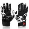 Goporoy Youth Football Gloves for Kids Excellent Grip Football Receiver Gloves, ICY Black Youth XS/S view 1