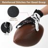 Goporoy Youth Football Gloves for Kids Excellent Grip Football Receiver Gloves, ICY Black Youth XS/S view 3