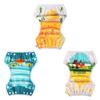 ALVA 3-Pack Reusable Swim Diapers (Small, 10-19 lbs) - Adjustable, Waterproof, Unisex Incontinence Protector for Baby Boys & Girls - Eco-Friendly, Fashionable Design view 2