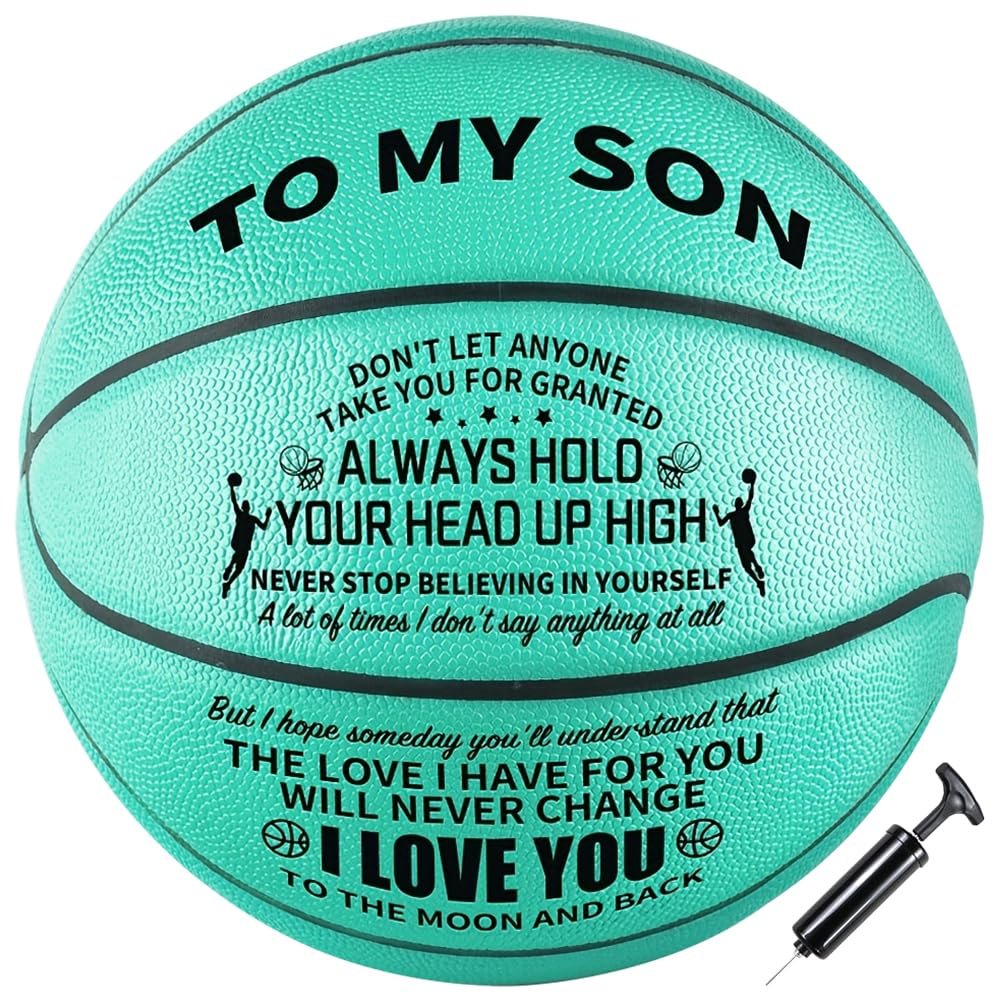 Moactiv Basketball Gifts for Parents for Their Sons - Suitable for Indoor and Outdoor - Personalized Christmas Graduate Day Gifts - Gifts with Love (Green)