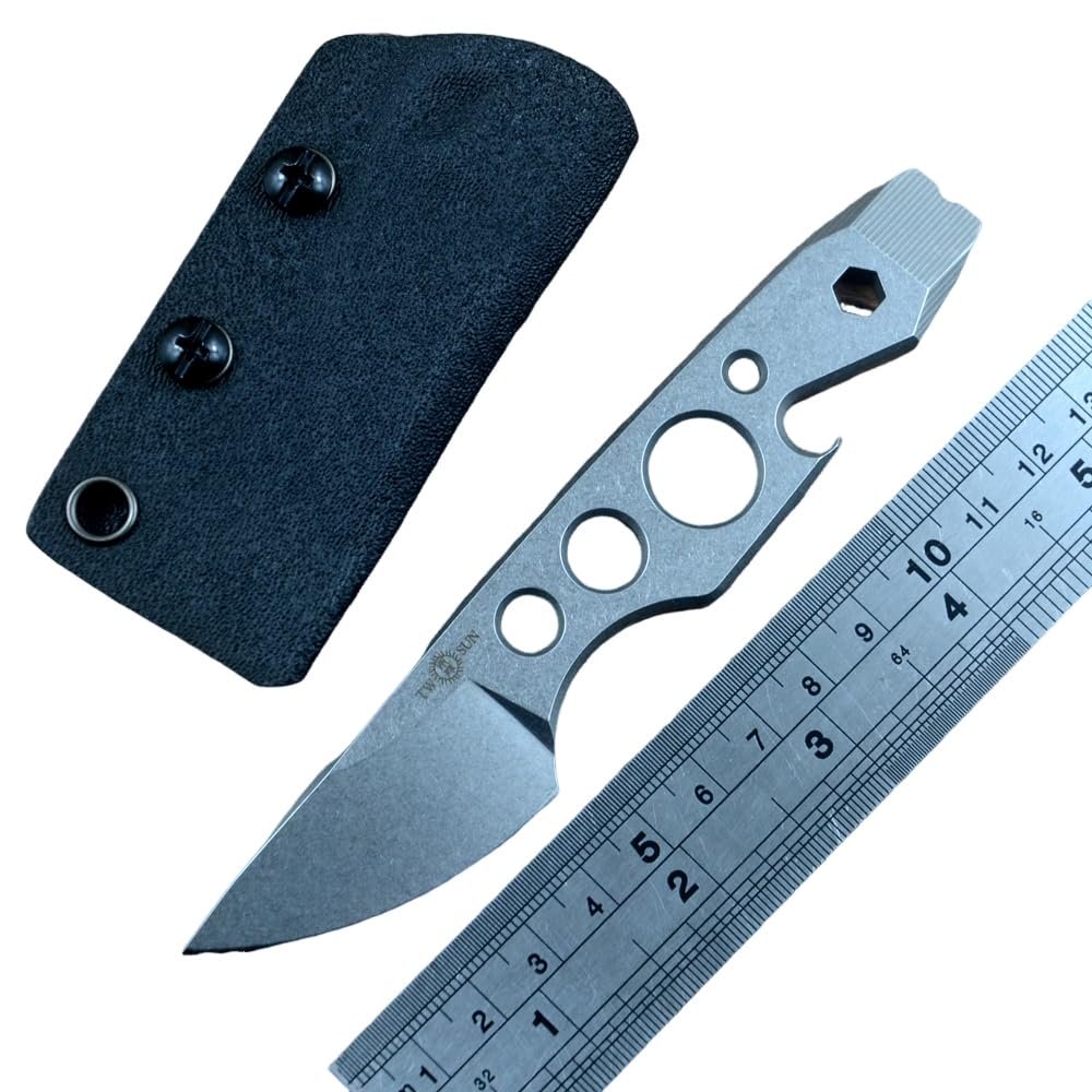 TWO SUN TS238 Multifunctional Fixed Knife D2 Blade EDC with Kydex Sheath