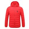 Dressnu Heat insulation jacket men's electric USB thermostat heating cotton jacket Red 9 hot spots 4XL