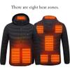 Dressnu Heat insulation jacket men's electric USB thermostat heating cotton jacket Red 9 hot spots 4XL view 4