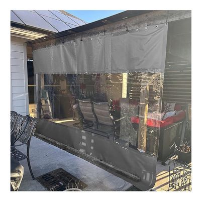 Rygcrud Clear Tarp Curtain, Outdoor Waterproof Room Divider Panel Transparent Side Wall Partition for Workshops, Pergola, Porch, Custom (Color : Gray Side, Size : 3x4M)
