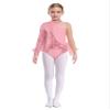 Aislor Kids Girls Sequins Feather Tulle Skirted Leotard Ballet Jazz Latin Dance Jumpsuit Bodysuit Performance Costume Pink 6 Years view 1