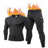 Yuerlian Thermal Underwear for Men Long Fleece Lined Gear Bottom Top Set Base Layer for Cold Weather Black view 1