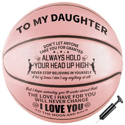 Moactiv Pink Basketball - Personalized Graduation Gift for Granddaughters - Official Size 7.29 Inches, 1 Piece