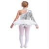 Aislor Kids Girls Sequins Feather Tulle Skirted Leotard Ballet Jazz Latin Dance Jumpsuit Bodysuit Performance Costume Silver 14 Years view 2