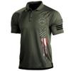 TOMITANY Men's 1776 American Flag Print Polo Shirt Independence Day Patriotic Short Sleeved Shirts Tops Army Green XXXXL view 1