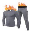 Yuerlian Thermal Underwear for Men Long Fleece Lined Gear Bottom Top Set Base Layer for Cold Weather Light Gray view 1