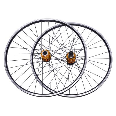 29 Inch Mountain Bike Wheelset, Bike Wheelset, Rim Double 6Hole Disc Brake MTB Wheelset, Aluminium Alloy Quick Release Front Rear Black Bike Suitable 7-12 Speed Cassette(Gold Hub)