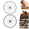 29 Inch Mountain Bike Wheelset, Bike Wheelset, Rim Double 6Hole Disc Brake MTB Wheelset, Aluminium Alloy Quick Release Front Rear Black Bike Suitable 7-12 Speed Cassette(Gold Hub) view 4