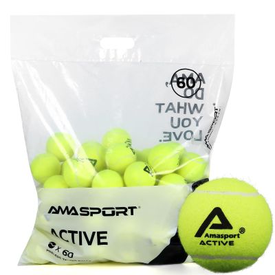 AMA SPORT Active Tennis Balls - Extra Duty Felt Pressureless Tennis Balls, 60 Balls