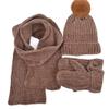 Three-Piece Knitted Hats Scarf Gloves Set Children Hat Autumn Winter Warm Mitten Boy Cap Beanie Sets Kids Caps view 1