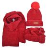 Three-Piece Knitted Hats Scarf Gloves Set Children Hat Autumn Winter Warm Mitten Boy Cap Beanie Sets Kids Caps view 4