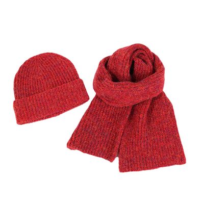 Autumn Winter Children's Hat Scarf Two Piece Set For Boys And Girls Solid Color Knitted Hat Woolen Neck Scarf