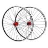 29 Inch Mountain Bike Wheelset, Bike Wheelset, Rim Double 6Hole Disc Brake MTB Wheelset, Aluminium Alloy Quick Release Front Rear Black Bike Suitable 7-12 Speed Cassette (Red Hub) view 1