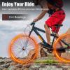 29 Inch Mountain Bike Wheelset, Bike Wheelset, Rim Double 6Hole Disc Brake MTB Wheelset, Aluminium Alloy Quick Release Front Rear Black Bike Suitable 7-12 Speed Cassette (Red Hub) view 2