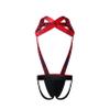 JOCKMAIL Mens Harness with Jockstrap Bodysuit Sexy Mens Shoulder Straps G-String Thong Shoulder Strap Fitness One-piecs (X-Large,Red) view 4