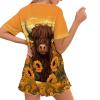 Xhuibop Sunflower Highland Cow Pajamas Sets for Plus Size Women 3XL Short Sleeve Shirts and Pants 2 Piece Sleepwear Soft Lounge Set with Pockets Ladies Nightwear Outfits view 2