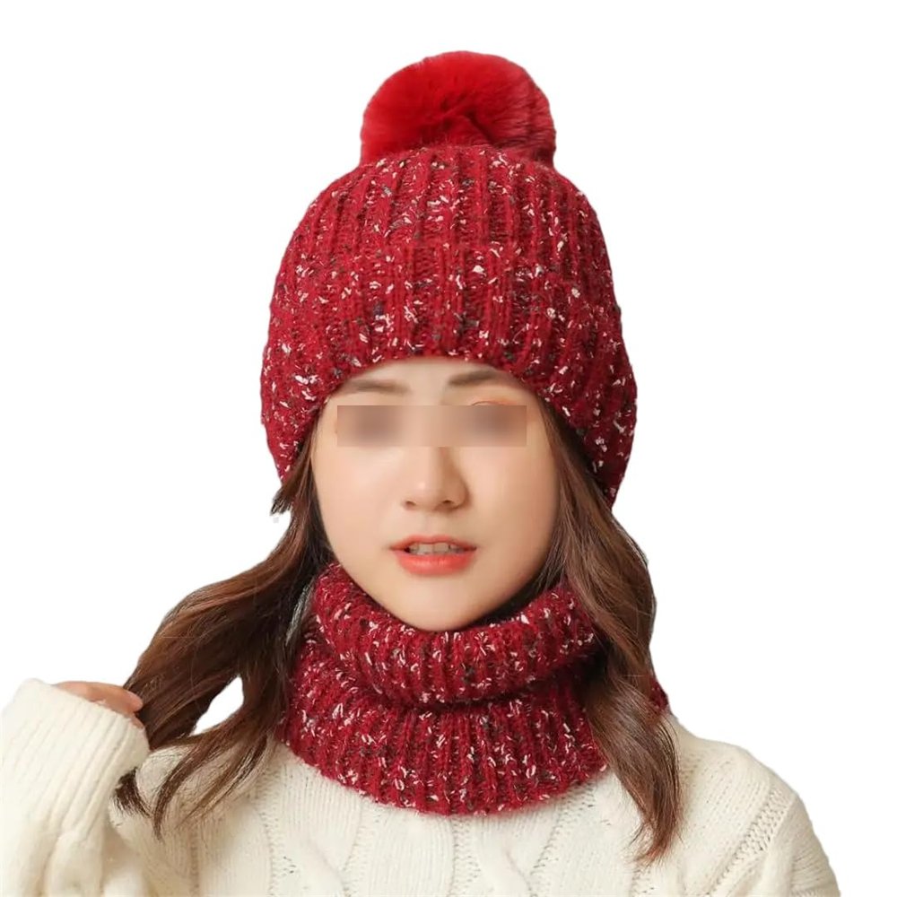 Winter Women's Hat Scarf Set Hat Scarf For Women Girls Warm Beanies Hat For Girls Scarf Winter Hats