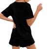 Xhuibop Crazy Horse Pajamas Sets for Plus Size Women Large Short Sleeve Shirts and Pants 2 Piece Sleepwear Soft Lounge Set with Pockets Ladies Nightwear Outfits view 2