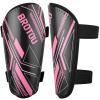 BROTOU Shin Guards Soccer Kids 2-18, Youth Soccer Shin Guards, Adjustable Straps Shin Pads Protection Equipment with Ankle and Leg Calf Protection (M, Black&Pink) view 1