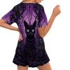 Xhuibop Halloween Black Cat Pajamas Sets for Plus Size Women 3XL Short Sleeve Shirts and Pants 2 Piece Sleepwear Soft Lounge Set with Pockets Ladies Nightwear Outfits view 2