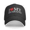 I Love My Husband Hat Adjustable Sandwich Peaked Cap Outdoor Sports Baseball Cap Trucker Cap Black view 2